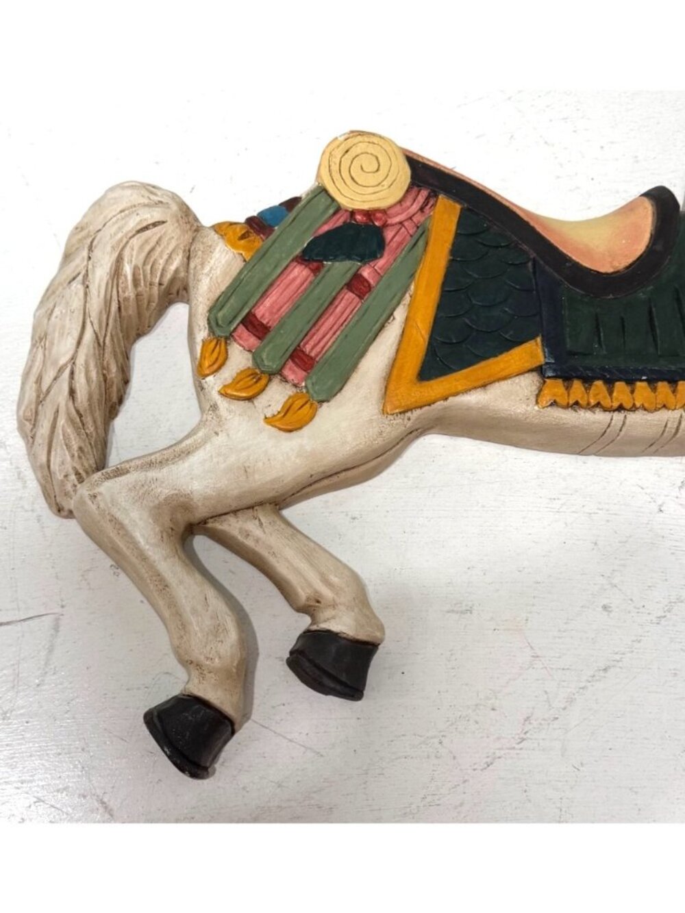 VTG Handmade Carved Painted Wooden Carousel Horse Wall Decor 26"x17" Multicolor - Picture 3 of 12
